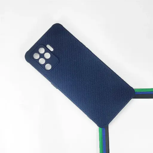 [PO14BOF19PR-74-17] Oppo F19 Pro|A94 4G|A95 5G|Reno 5 Lite|Reno 5F Carbon Texture Lining Soft Silicone Back Case (Navy Blue)