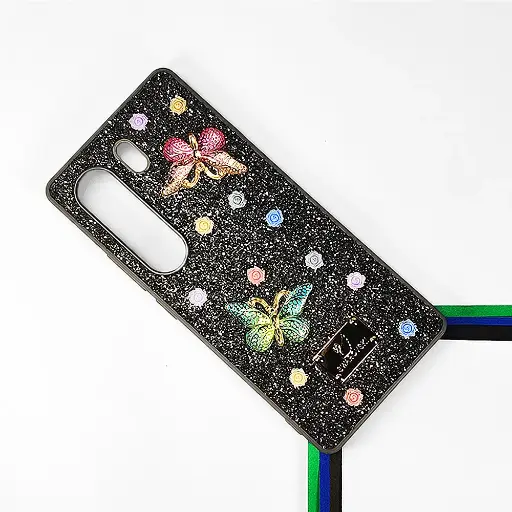 [PO9BTCMN40PR-13-36] Tecno Camon 40 Pro Swarovski Glam Crystal Butterfly Back Case (Natural Titanium)