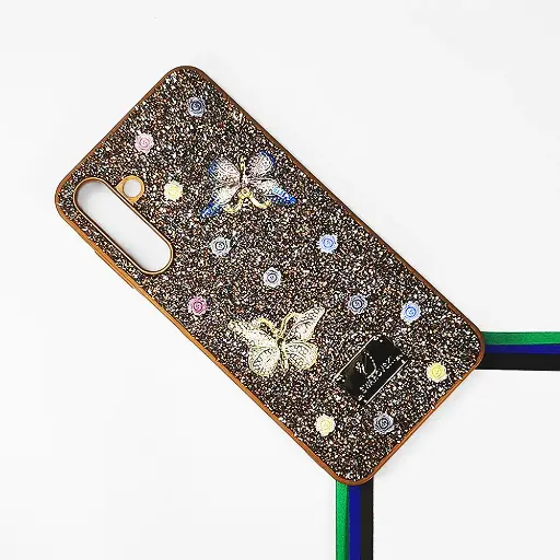 [PO9BSA16-13-13] Samsung Galaxy A16 4G|5G Swarovski Glam Crystal Butterfly Back Case (Brown)