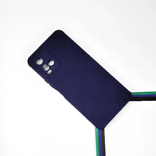 [PO14BVIY33S-74-17] Vivo Y33s|Y33T|Y21T|Y21s  Carbon Texture Lining Soft Silicone Back Case (Navy Blue) 