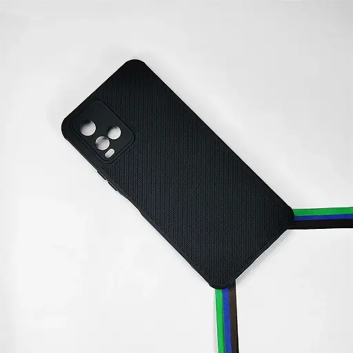[PO14BVIY33S-74-2] Vivo Y33s|Y33T|Y21T|Y21s  Carbon Texture Lining Soft Silicone Back Case (Black)