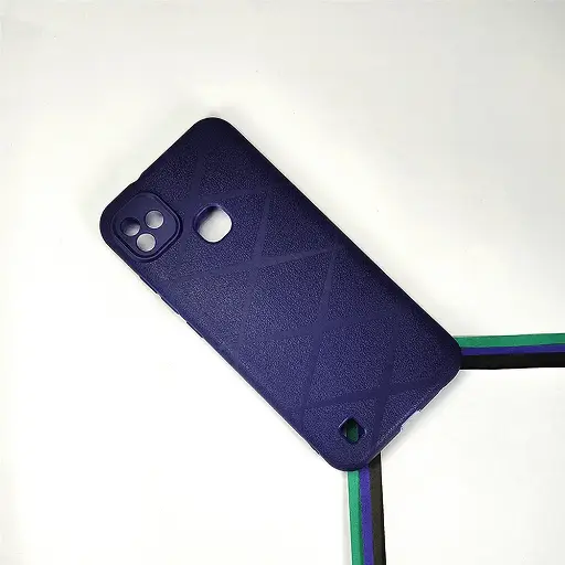 [PO14BISMRTHD-75-17] Infinix Smart HD PU Leather Texture Skin Surfer Soft Silicone Back Case (Navy Blue)