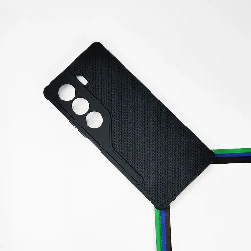 [PO14BTCMN40PR-74-2] Tecno Camon 40 Pro Carbon Texture Lining Soft Silicone Back Case (Black)