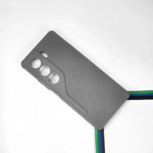 [PO14BTCMN40PR-74-9] Tecno Camon 40 Pro Carbon Texture Lining Soft Silicone Back Case (Gray)