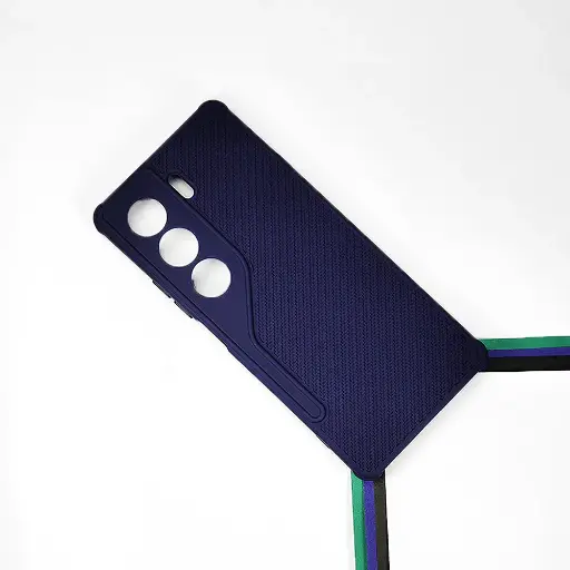 [PO14BTCMN40PR-74-17] Tecno Camon 40 Pro Carbon Texture Lining Soft Silicone Back Case (Navy Blue)