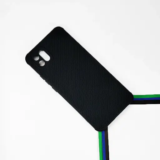 [PO14BOA16K-74-2] Oppo A16E/A16K Carbon Texture Lining Soft Silicone Back Case (Black) 