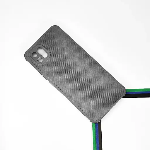 [PO14BOA16K-74-9] Oppo A16E/A16K Carbon Texture Lining Soft Silicone Back Case (Gray)
