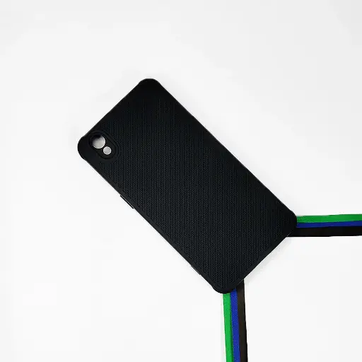 [PO14BMI9A-74-2] Redmi 9A Carbon Texture Lining Soft Silicone Back Case (Black) 