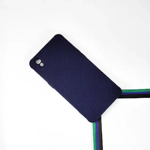 [PO14BMI9A-74-17] Redmi 9A Carbon Texture Lining Soft Silicone Back Case (Navy Blue)