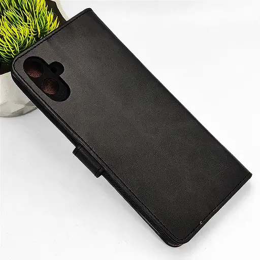 [PO42FBSA05-4-2] Samsung Galaxy A05 NMT Premium Luxuary Leather Book Case (Black)