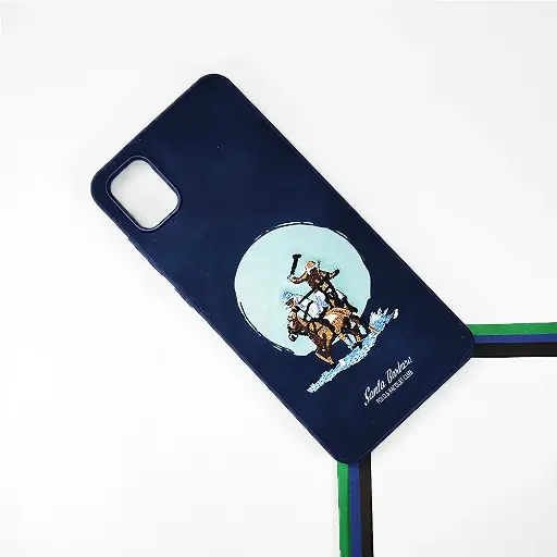 [PO43BSA05-17-17] Samsung Galaxy A05 Velvet Embroidery Santa Barbara Polo Racquet Club Back Case (Navy Blue)