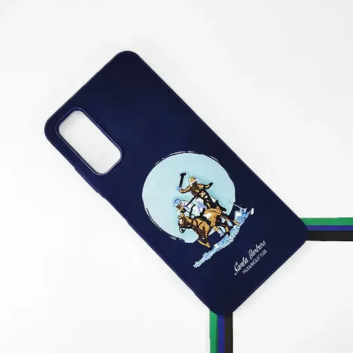 [PO43BSA05S-17-17] Samsung Galaxy A05S Velvet Embroidery Santa Barbara Polo Racquet Club Back Case (Navy Blue) 