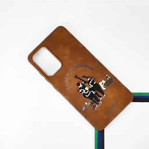 [PO43BSA52-17-13] Samsung Galaxy A52/A52S Velvet Embroidery Santa Barbara Polo Racquet Club Back Case (Brown)  