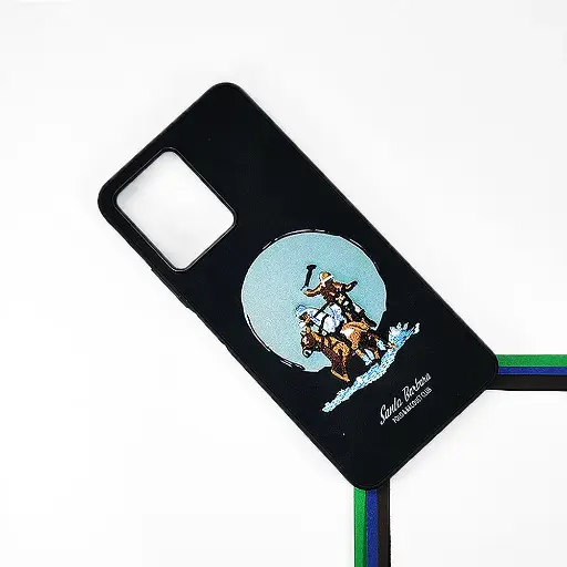 [PO43BMINOT12-17-2] Redmi Note 12 4G Velvet Embroidery Santa Barbara Polo Racquet Club Back Case (Black)