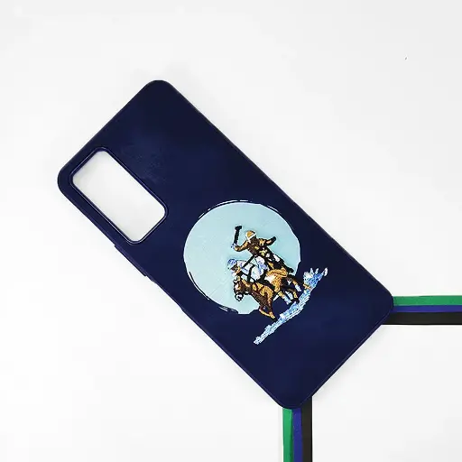 [PO43BTCMN18-17-17] Tecno Camon 18/18T/18P Velvet Embroidery Santa Barbara Polo Racquet Club Back Case (Navy Blue)