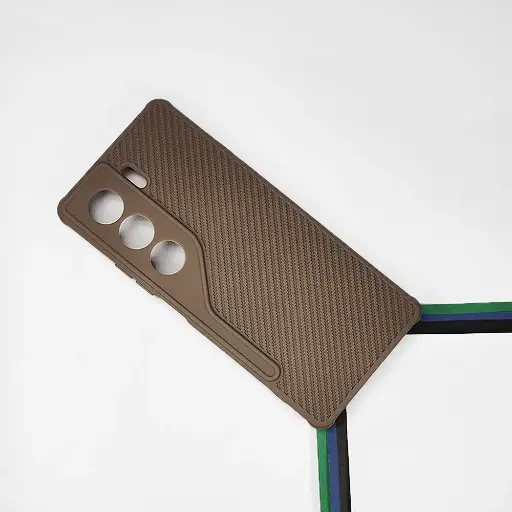 [PO14BTCMN40PR-74-13] Tecno Camon 40 Pro Carbon Texture Lining Soft Silicone Back Case (Brown)