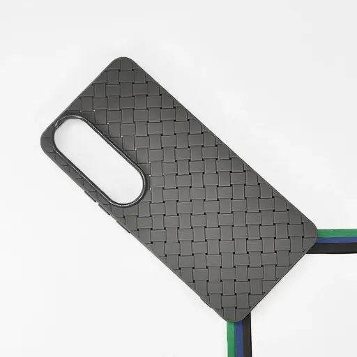 [PO14BVIV50L-52-9] Vivo V50 Lite 4G|5G GW Woven With Leather Feel Soft Silicone Back Case (Gray)