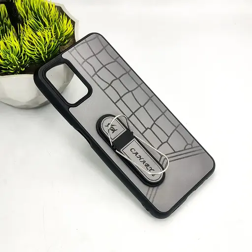 [PO36BSA03S-15-9] Samsung A02S|A03S CANARY Soft Silicone Leather Texture With Stand Mobile Back Case (Gray) 
