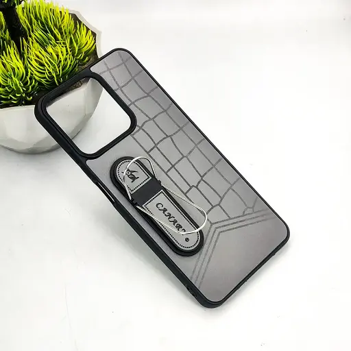 [PO36BORELMEC51-15-9] Oppo Realme C51|C53|Note 50 CANARY Soft Silicone Leather Texture With Stand Mobile Back Case (Gray)