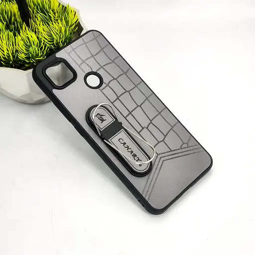 [PO36BMI9C-15-9] Redmi 10A|9C CANARY Soft Silicone Leather Texture With Stand Mobile Back Case (Gray)
