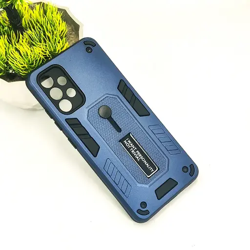 [PO39BSA32-4-17] Samsung Galaxy A32 4G Armour Strip & Stand Back Case (Navy Blue)