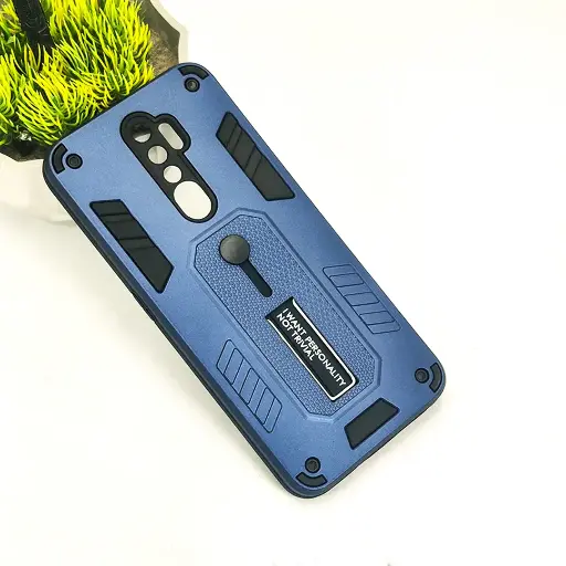 [PO39BOA5TW-4-17] Oppo A9 2020|A5 2020 Armour Strip & Stand Back Case (Navy Blue)
