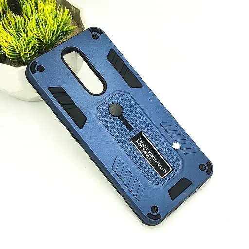 [PO39BOF11-4-17] Oppo F11 Armour Strip & Stand Back Case (Navy Blue)