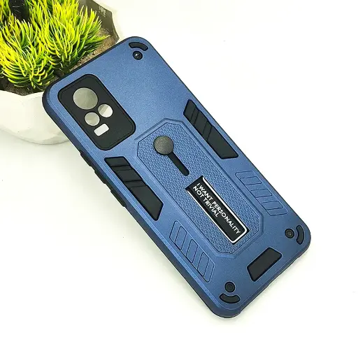 [PO39BVIV21E-4-17] Vivo V21E|V20|Y73 Armour Strip & Stand Back Case (Navy Blue)