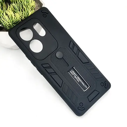 [PO39BIZRO30-4-2] Infinix Zero 30 4G Armour Strip & Stand Back Case (Black)