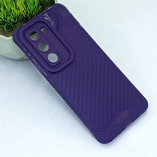 [PO14BIHOT50PRPL-12-12] Infinix Hot 50 Pro Plus GEAR 4 Luxuary Carbon Texture Soft Silicone Back Case (Purple)