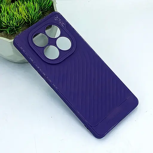 [PO14BMINOT14PR-12-12] Xiaomi Redmi Note 14 Pro 4G GEAR 4 Luxuary Carbon Texture Soft Silicone Back Case (Purple)