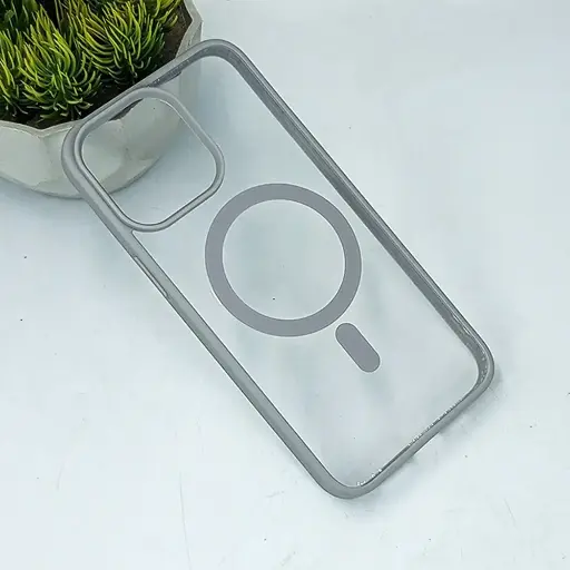 [PO7BIP15PMAX-14-36] iPhone 15 Pro Max Colour Border Magsafe Wireless Back Case (Natural Tiatnium)