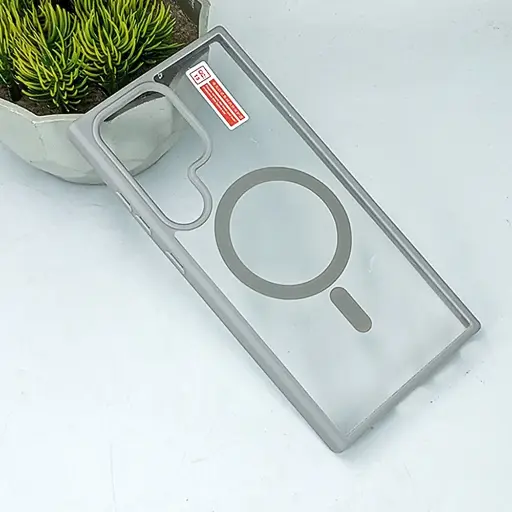 [PO7BSS24U-14-36] Samsung Galaxy S24 Ultra Colour Border Magsafe Wireless Back Case (Natural Titanium)