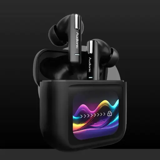 [HFB7AD8-26-2] Audionic Airbuds Trance 810 Wireless Bluetooth Earbuds With LED Display & ANC Mode (Black)
