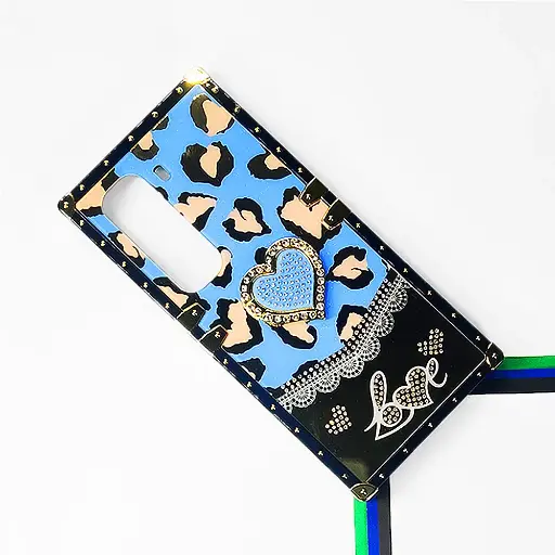 [PO60BIHOT50PRPL-5-16] Infinix Hot 50 Pro Plus 4G Ladies Luxury LV Case With Back Ring (Sky Blue)