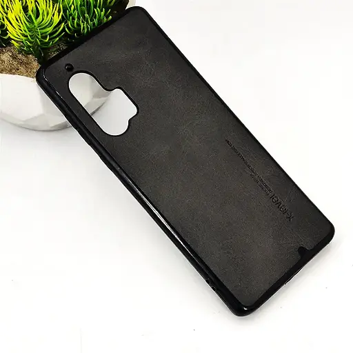 [PO32BMMEDGEPL-5-2] Motorola Moto Edge Plus 2020 X-Level Luxuary Leather Back Case (Black)