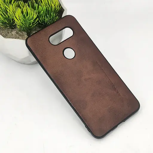 [PO32BLGV30-5-34] LG V30 X-Level Luxuary Leather Back Case (Dark Brown)