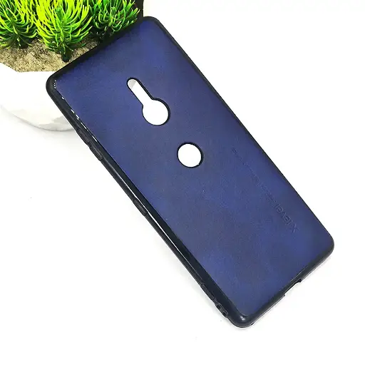 [PO32BSXPRXZ3-5-17] Sony Xperia XZ3 X-Level Luxuary Leather Back Case (Navy Blue)