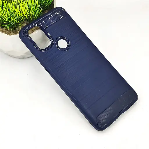 [PO4B1PLNRDN10-6-17] One Plus Nord N10 5G Carbon Fiber Soft Silicone Back Case (Navy Blue)
