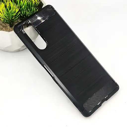 [PO4BSXPR5-6-2] Sony Xperia 5|XZ5 Carbon Fiber Soft Silicone Back Case (Black)