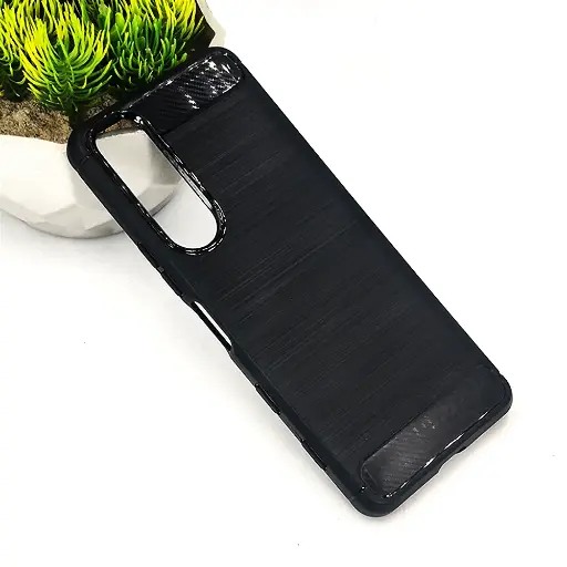 [PO4BSXPR5MRKIII-6-2] Sony Xperia 5 Mark iii Carbon Fiber Soft Silicone Back Case (Black)