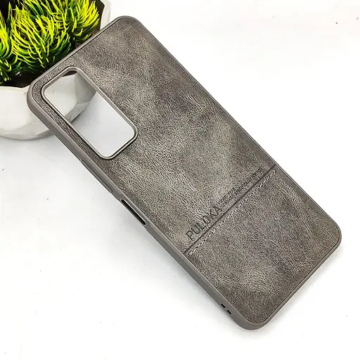 [PO42BTCMN18T-9-36] Tecno Camon 18|Camon 18T|Camon 18P PULOKA Logo Luxuary Leather Back Case (Natural Titanium)