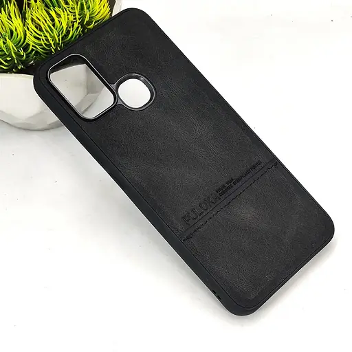 [PO42BIHOT11PY-9-2] Infinix Hot 11 Play|Hot 10 Play|Hot 9 Play PULOKA Logo Luxuary Leather Back Case (Black)