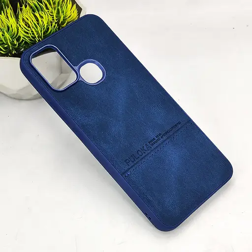 [PO42BIHOT11PY-9-17] Infinix Hot 11 Play|Hot 10 Play|Hot 9 Play PULOKA Logo Luxuary Leather Back Case (Navy Blue)