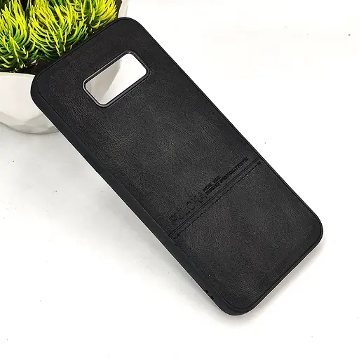 [PO42BSS8PL-9-2] Samsung Galaxy S8 Plus PULOKA Logo Luxuary Leather Back Case (Black)