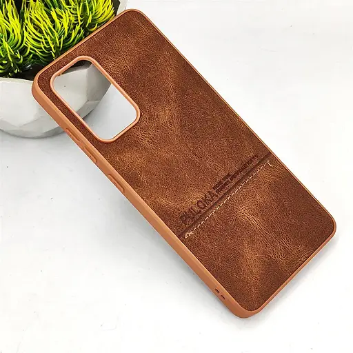 [PO42BSA52-9-13] Samsung Galaxy A52|A52s|A52 5G PULOKA Logo Luxuary Leather Back Case (Brown)
