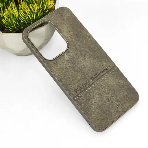 [PO42BORNO13 5G-9-36] Oppo Reno 13 5G PULOKA Logo Luxuary Leather Back Case (Natural Titanium)