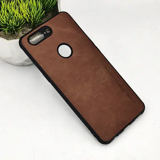 [PO18B1PL5-1-34] One Plus 5 Leather Case Mobile Pouch (Dark Brown)
