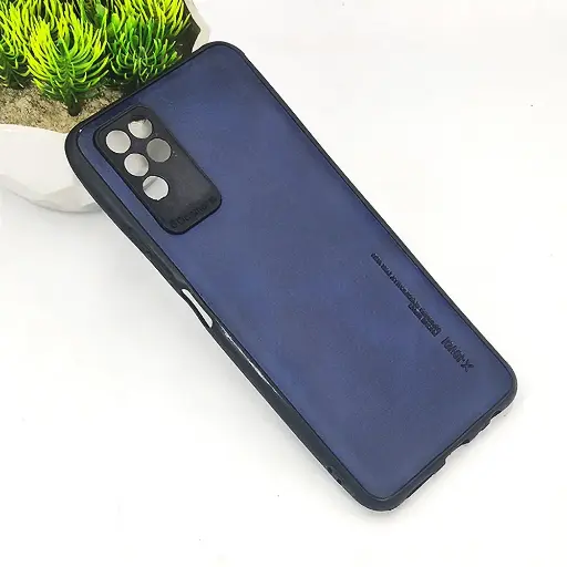 [PO18BINOT10-1-17] Infinix Note 10 X-Level Leather Case Mobile Pouch (Navy Blue)