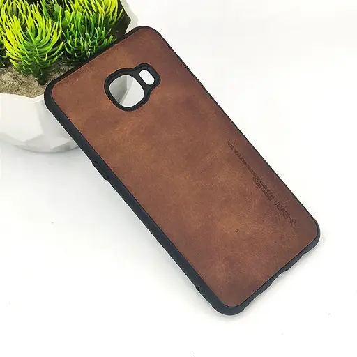 [PO18BSC5PR-1-34] Samsng C5/C5 Pro X-Level Leather Case Mobile Pouch (Dark Brown)